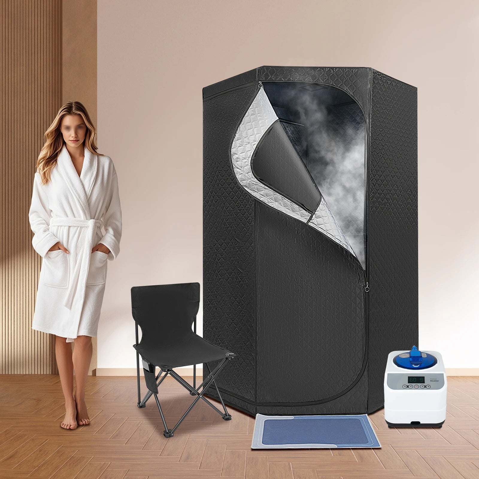 Sauna de Vapor Portátil 3L (1350W) | Desintoxicação e Relaxamento em Casa
