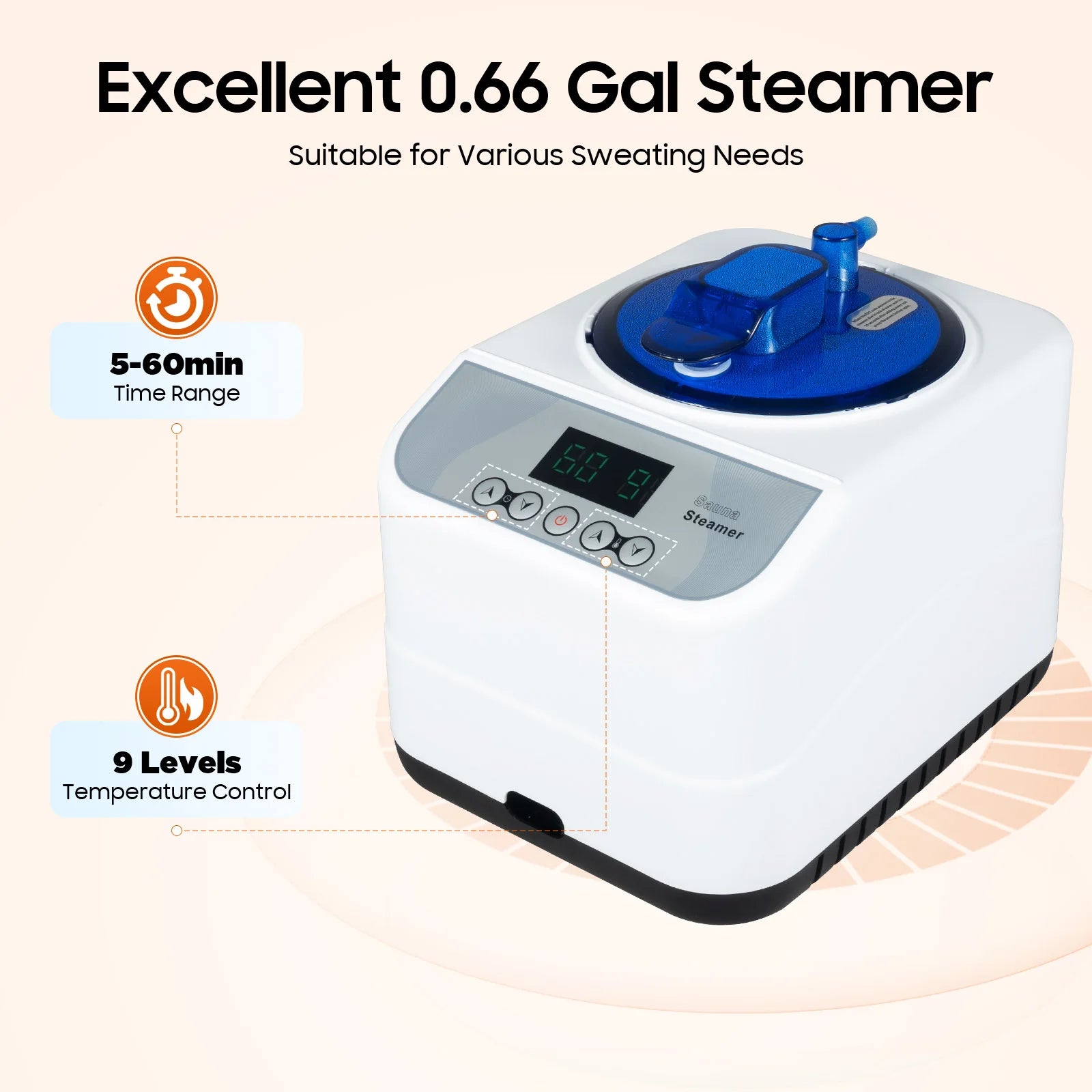 Sauna de Vapor Portátil 3L (1350W) | Desintoxicação e Relaxamento em Casa